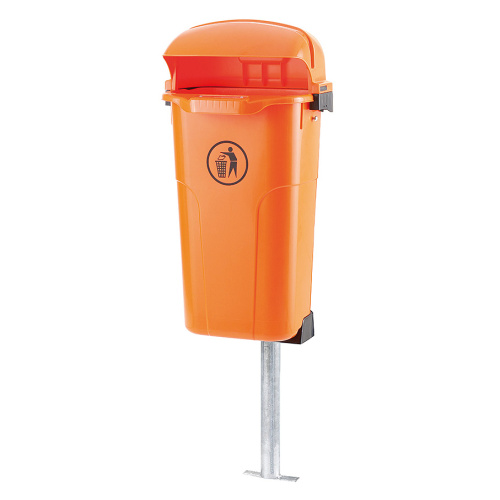 Plastikowy kosz na śmieci Urban - 50 l - pomarańczowy
